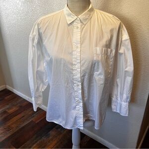 J. Crew Herringbone twill button-up shirt - 100% Cotton - Size Small